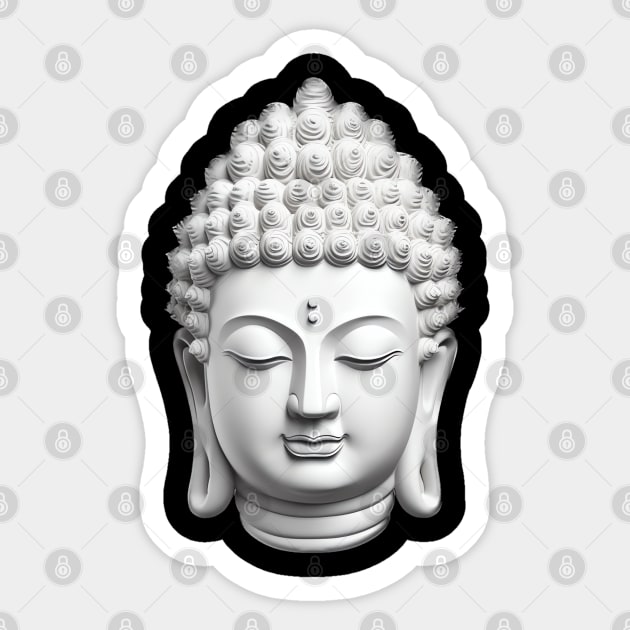 Buddha Face Sticker by AI Art Originals